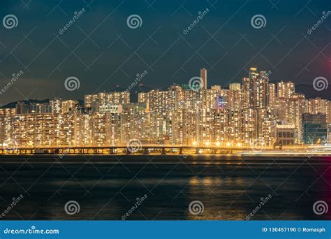 Hong Kong night view stock photo. Image of driving, central - 130457190