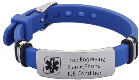 Free Engraving Medical Alert Bracelet for Teens Adults Kids,Adjustable ...