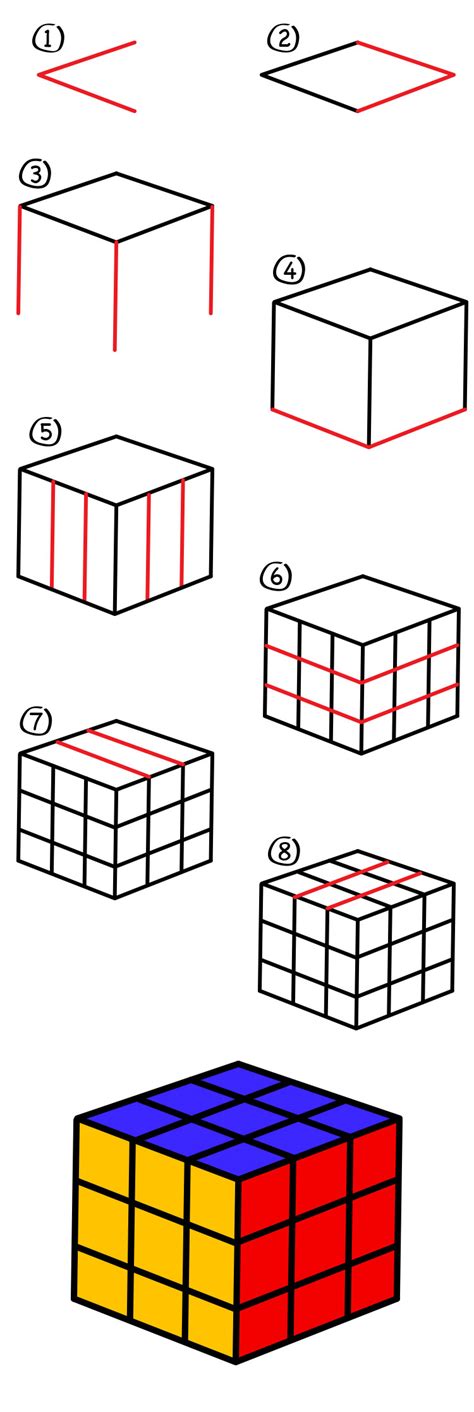 How To Draw A Rubiks Cube Art For Kids Art Lessons For Kids | Images and Photos finder