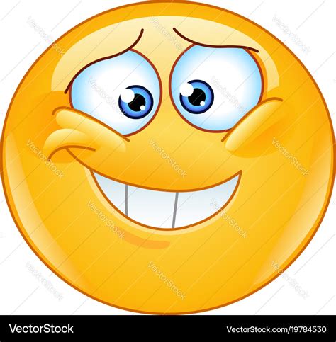 Embarrassed insecure emoticon Royalty Free Vector Image