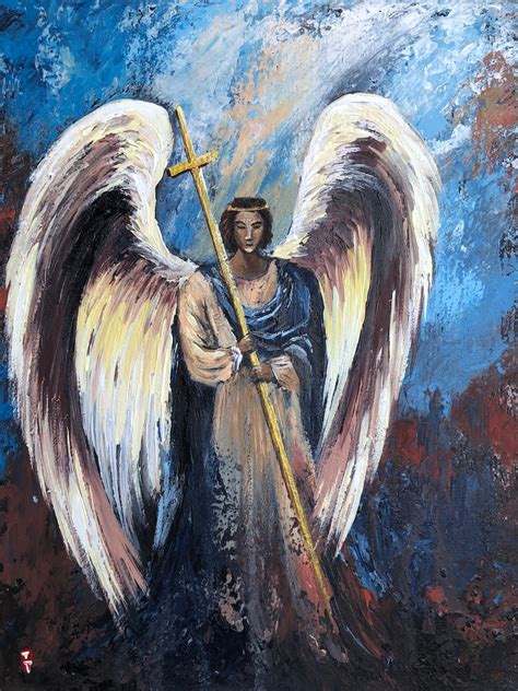 Original Angel Painting Male Angel Painting Male Guardian | Etsy