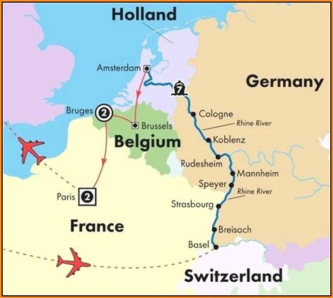 Rhine River Cruise Map - map : Resume Examples #qeYzMbo98X