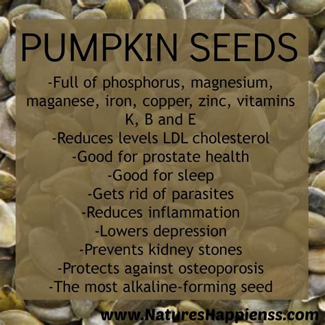 Benefits of Pumpkin Seeds www.natureshappiness.com | Pumpkin seeds benefits, Healthy shopping ...