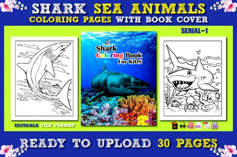 Shark Sea Animals Coloring Pages Vol-1