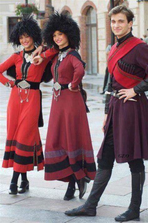 Georgian dancers traditional costumes | Georgian clothing, National clothes, Traditional outfits