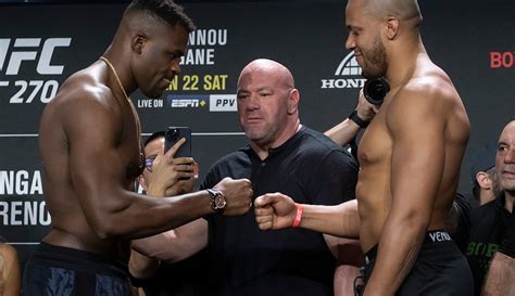 UFC 270 faceoff: Francis Ngannou vs. Ciryl Gane final staredown