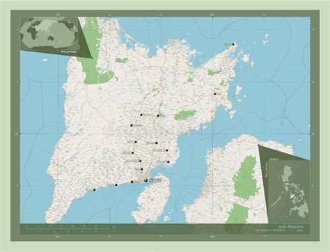 Iloilo, Philippines. OSM. Labelled Points of Cities Stock Illustration ...