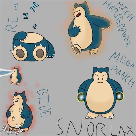 Snorlax Moveset Sheet by MikyuArt on DeviantArt