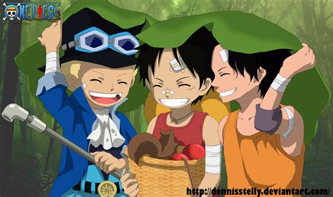 ASL - Ace Sabo Luffy (part 1) - Lineart Colored by DennisStelly on DeviantArt