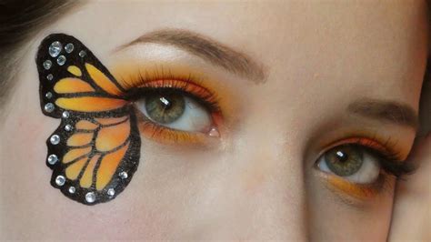 Monarch butterfly makeup tutorial! (Using only eyeliner and eyeshadow ...