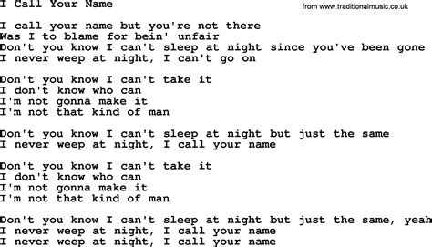 I Call Your Name, by The Byrds - lyrics with pdf