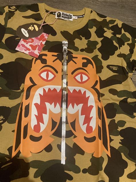 Brand New Bape A Bathing Ape Camo Tiger Logo Size S | eBay