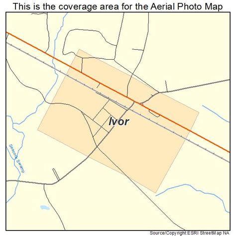 Aerial Photography Map of Ivor, VA Virginia