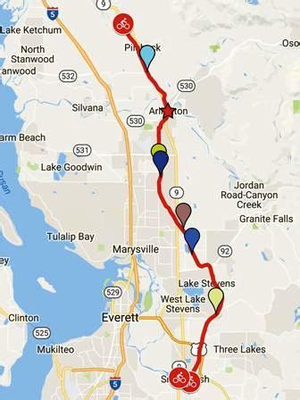 Centennial Trail, Snohomish County, Bike Washington, E-Z Map.