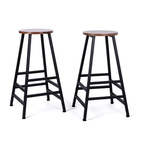 Buy Bar Stools,2Pcs Breakfast Bar Stool Industrial Style Dining Stool Dining Chairs for Bars ...