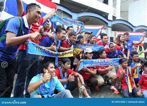 Unidentified Thai Football Fans in Action Editorial Photo - Image of ...