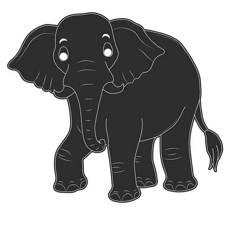 Premium Vector | Elephant coloring page for kids hand drawn elephant ...