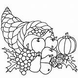 Thanksgiving Cornucopia Coloring Pages sketch template