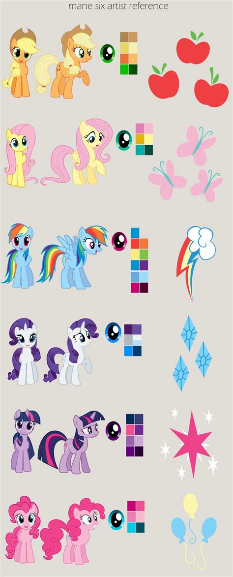 MLP:FiM Mane Six Artist Reference by missmagikarp on deviantART | My little pony pictures, Mlp ...