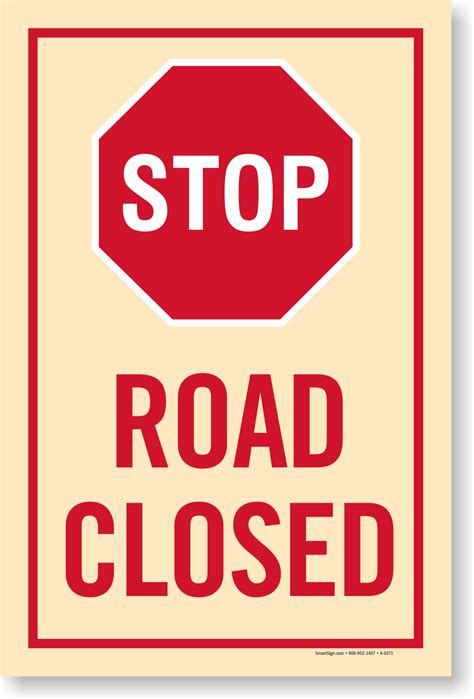 Road Closed STOP Sign | Road Traffic Signs, SKU - K-0271