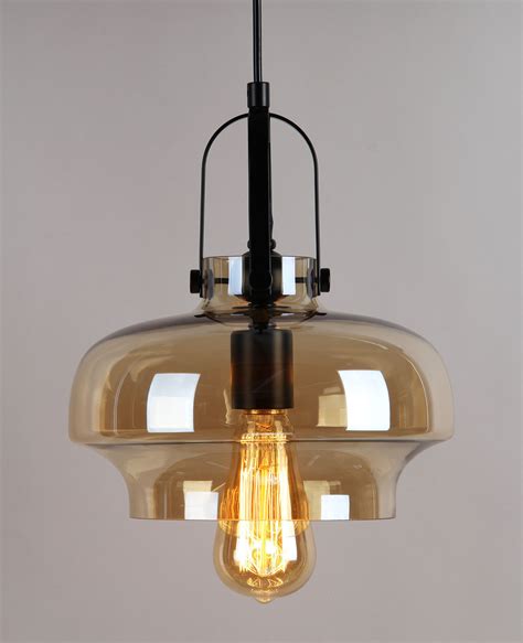 Modern Amber Vintage Industrial Retro Glass Ceiling Lamp Shade Pendant ...