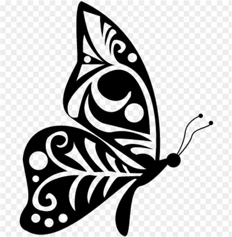 tribal wings design butterfly side view vector - butterfly side view silhouette PNG image with ...