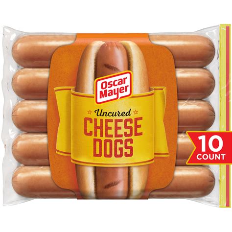 Oscar Mayer Uncured Cheese Hot Dogs, 10 ct Pack - Walmart.com - Walmart.com