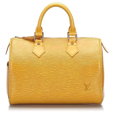 Louis Vuitton Tassil Speedy 25 Yellow Epi Leather Handbag