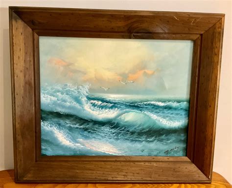 Lot 208SES- Choppy Sea Oil Painting - Signed With Wood Frame #9978 ...