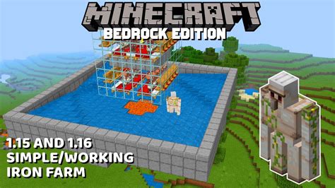 Simple 1.15/1.16 Iron Farm: Minecraft Bedrock - YouTube