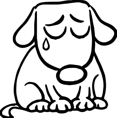 Sad Puppy Cartoon Illustration Of Cute Dog Dog Puppy Coloring Page | Wecoloringpage.com