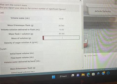 Solved 16 Calculate density of sugar solution Record in Lab | Chegg.com