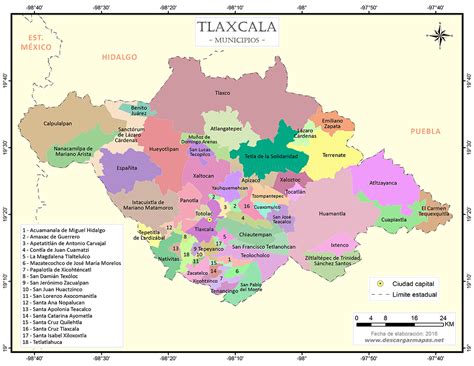 Mapa de municipios de Tlaxcala | DESCARGAR MAPAS