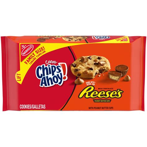 CHIPS AHOY! Chewy Chocolate Chip Cookies with Reese's Peanut Butter Cups, Family Size, 14.25 oz ...