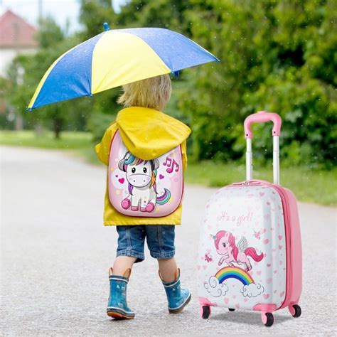 2 Pieces Kids Luggage Set 12 Inch Backpack And 16 Inch Kid Carry On ...