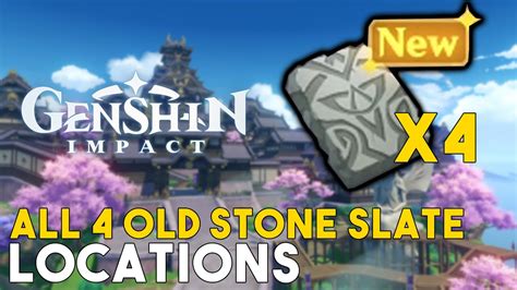 Genshin Impact All 4 Old Stone Slate Locations (The Farmer's Treasure World Quest Guide) - YouTube