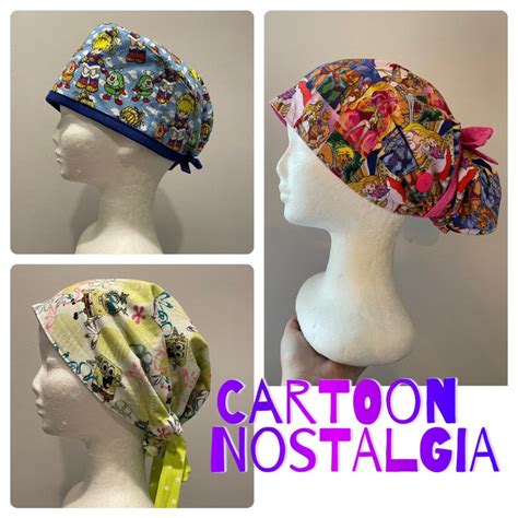 Childhood Cartoon Nostalgia Scrub Caps - Etsy