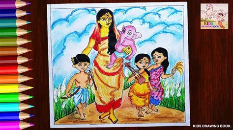 DURGA PUJA SPECIAL DRAWING STEP BY STEP FOR KIDS ! KIDS DRAWING BOOK ! - YouTube