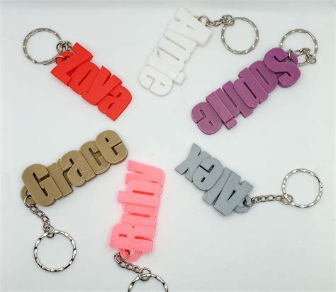 Personalised Keyring 3D Printed Unique Personalized Keychain | Etsy