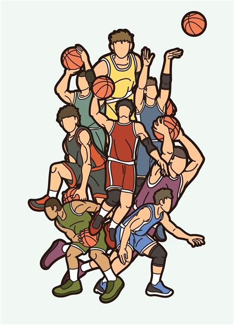 Basketball Sport Players Cartoon Graphic 2513540 Vector Art at Vecteezy