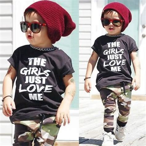 2Pcs Summer Cool Boys Clothes Set Pudcoco Infant Baby Boy Toddler Kids T shirt Tops + Camouflage ...