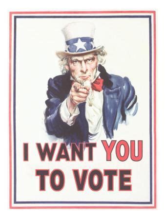 'Uncle Sam, I Want You to Vote' Prints | AllPosters.com