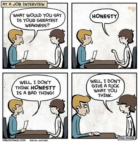 What Is Your Greatest Weakness? | Job interview, Funny images, Honesty