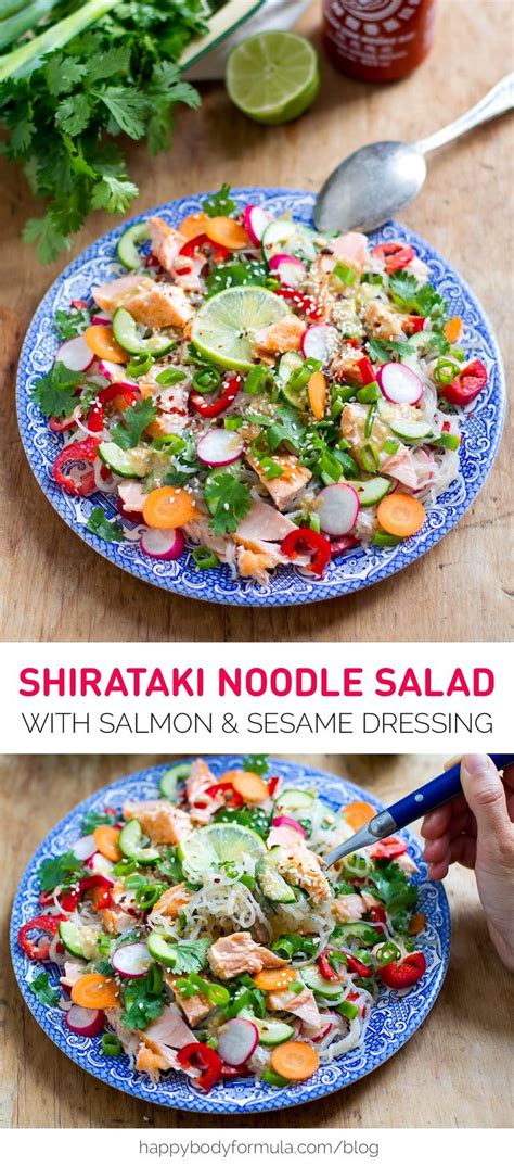 Shirataki Noodle Salad with Salmon & Sesame Lime Dressing | Recipe ...