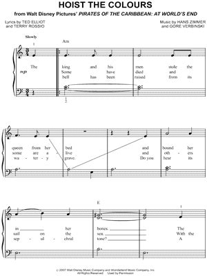 Hoist The Colours Sheet Music to download and print