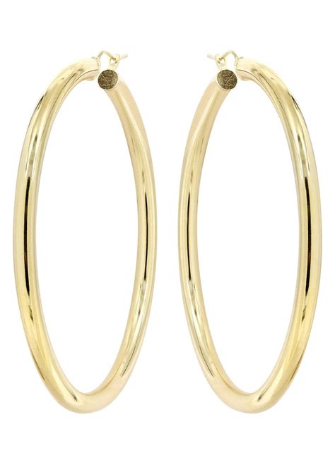 10K Gold Plain Hoop Hoop Earrings | Customizable Size – FrostNYC