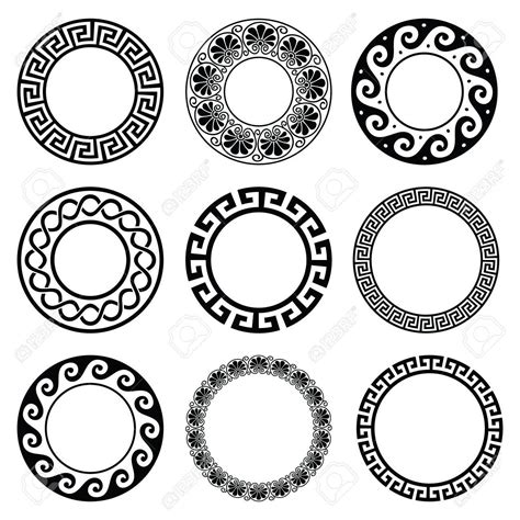 Ancient Greek round pattern - seamless set of antique borders from Greece Stock Vector ...