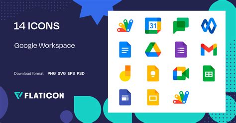 Pack de iconos Google workspace | Color | 14 Iconos .SVG