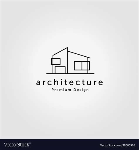 Creative minimalist architecture logo line art Vector Image