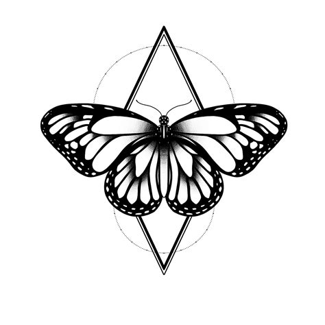 Monarch Butterfly Tattoo Stencil